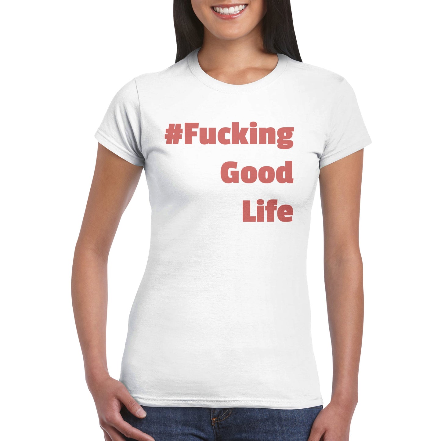 Klassisches Damen Rundhals T-Shirt Good life
