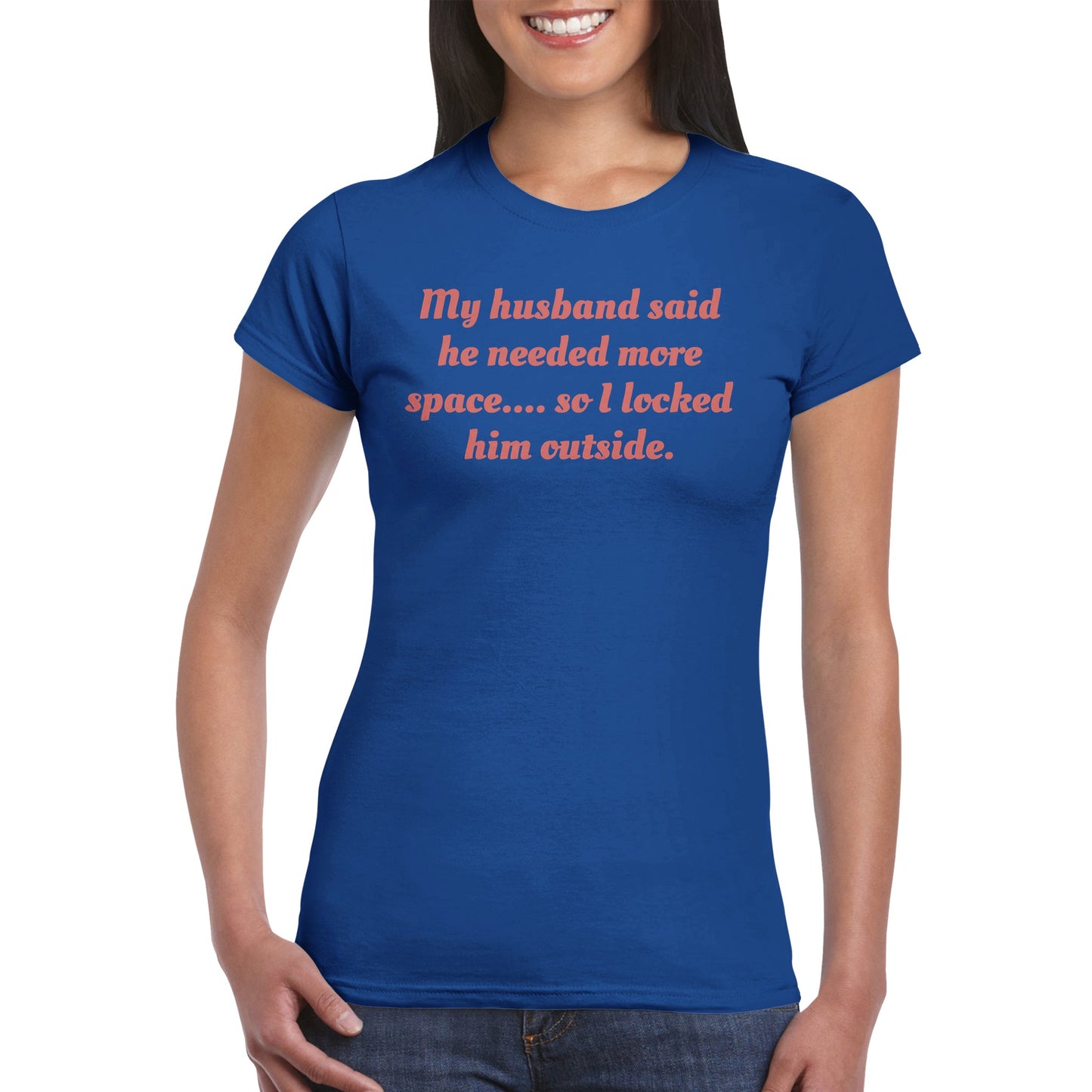 Klassisches Damen Rundhals-T-Shirt Outside