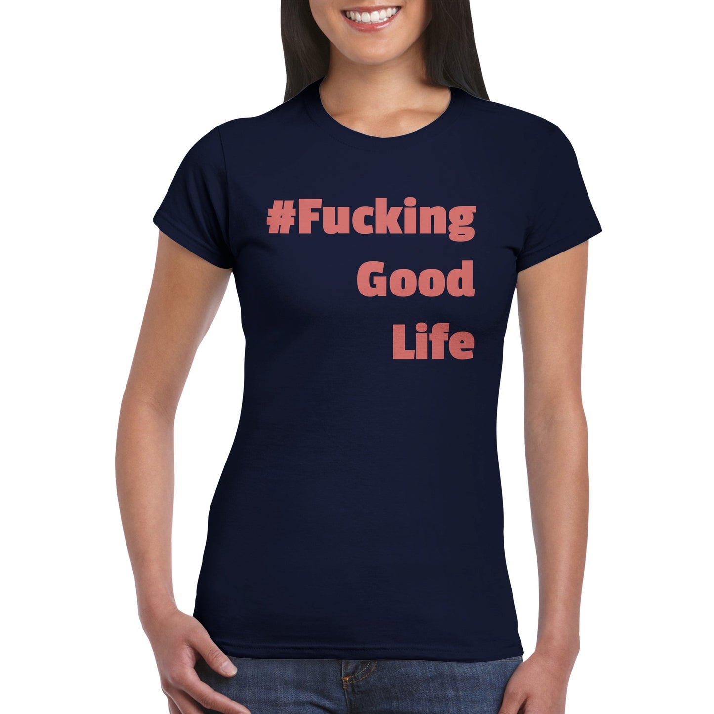 Klassisches Damen Rundhals T-Shirt Good life