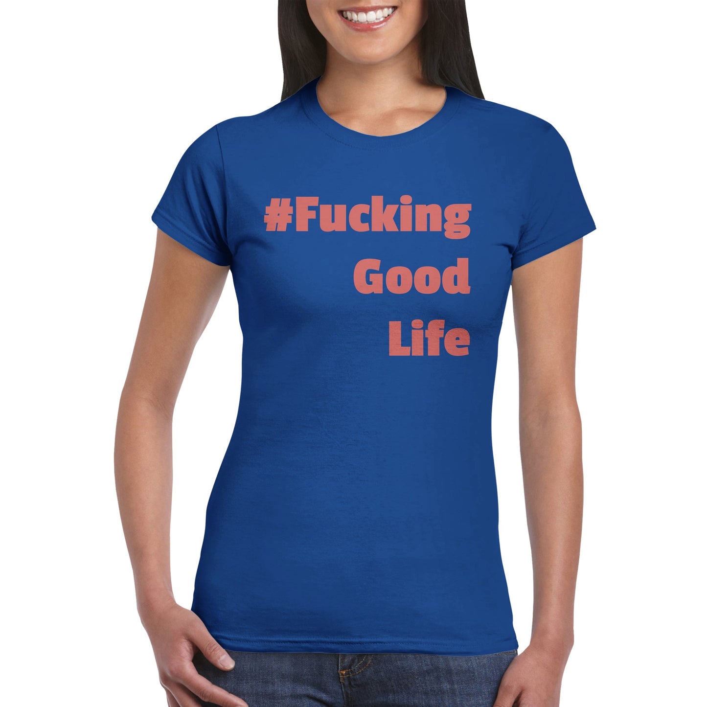 Klassisches Damen Rundhals T-Shirt Good life