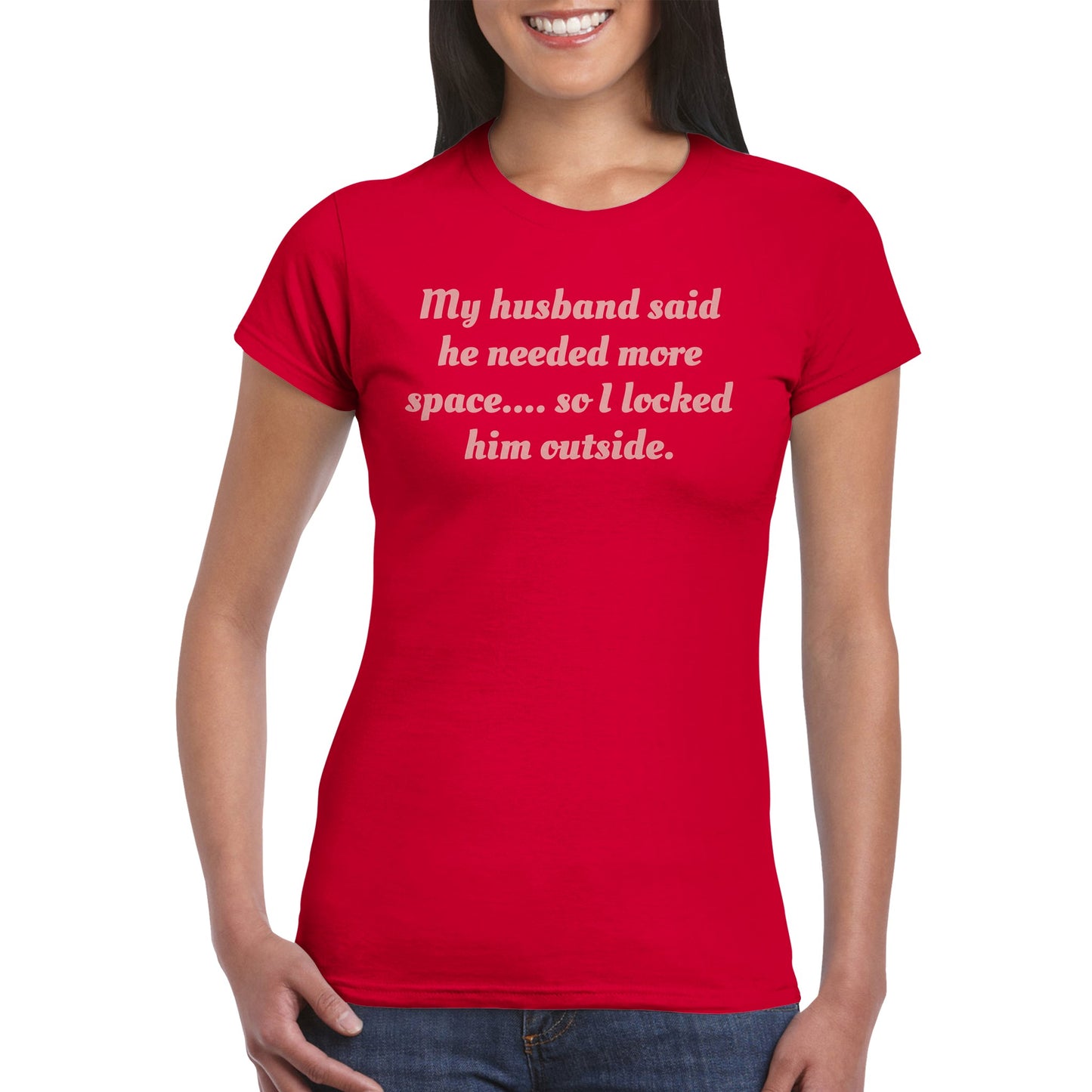 Klassisches Damen Rundhals-T-Shirt Outside