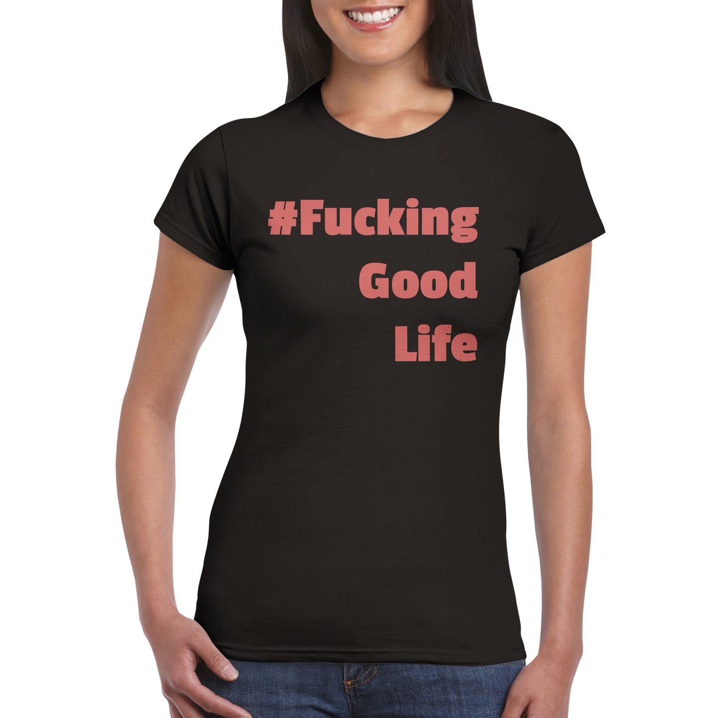 Klassisches Damen Rundhals T-Shirt Good life