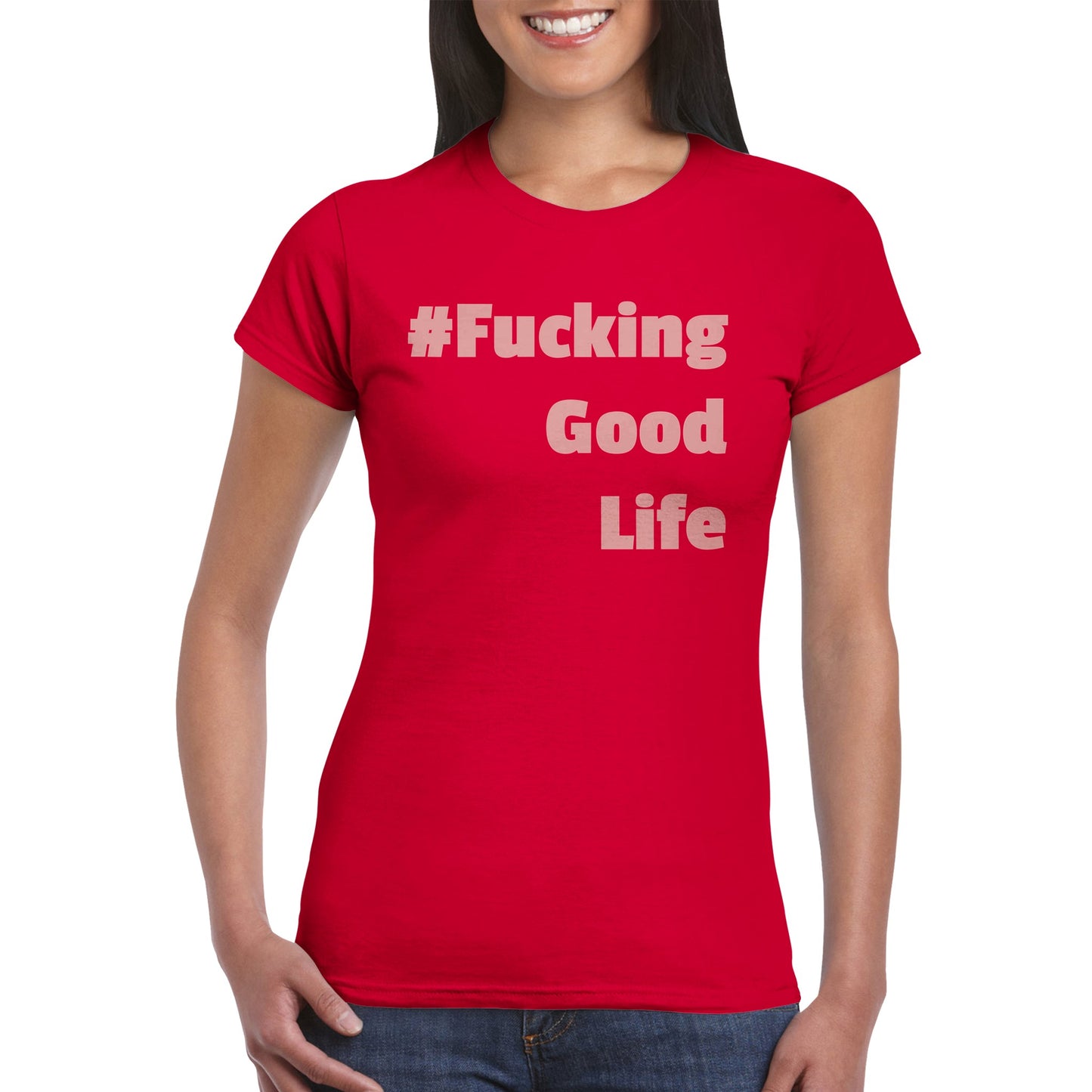 Klassisches Damen Rundhals T-Shirt Good life