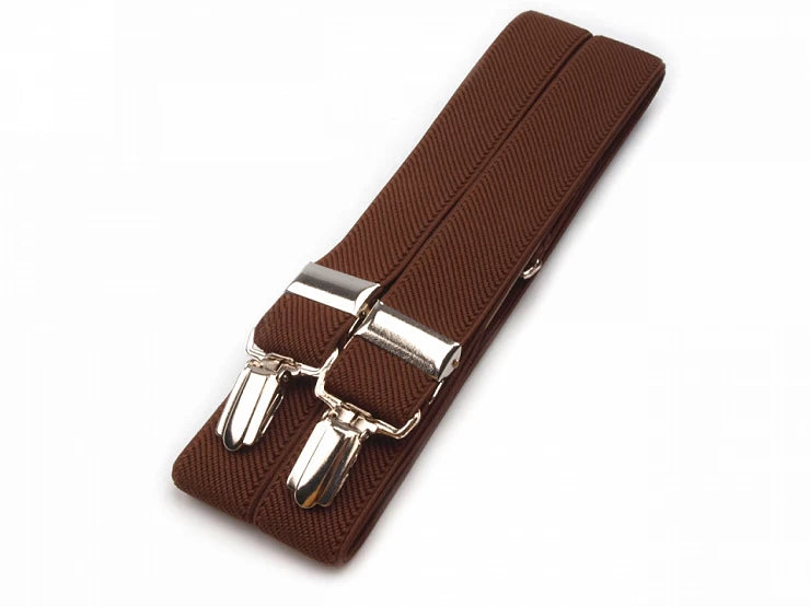 Hosenträger - Cognacbraun Typ X 125 cm Breite 2,5 cm