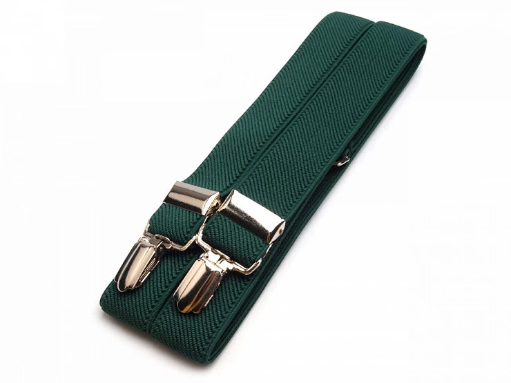 Hosenträger - grün Typ X 125 cm Breite 2,5 cm