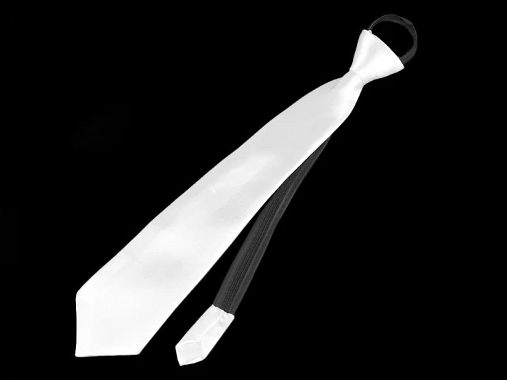 Weiße Partykrawatte Krawatte Länge 37 cm Breite 7 cm