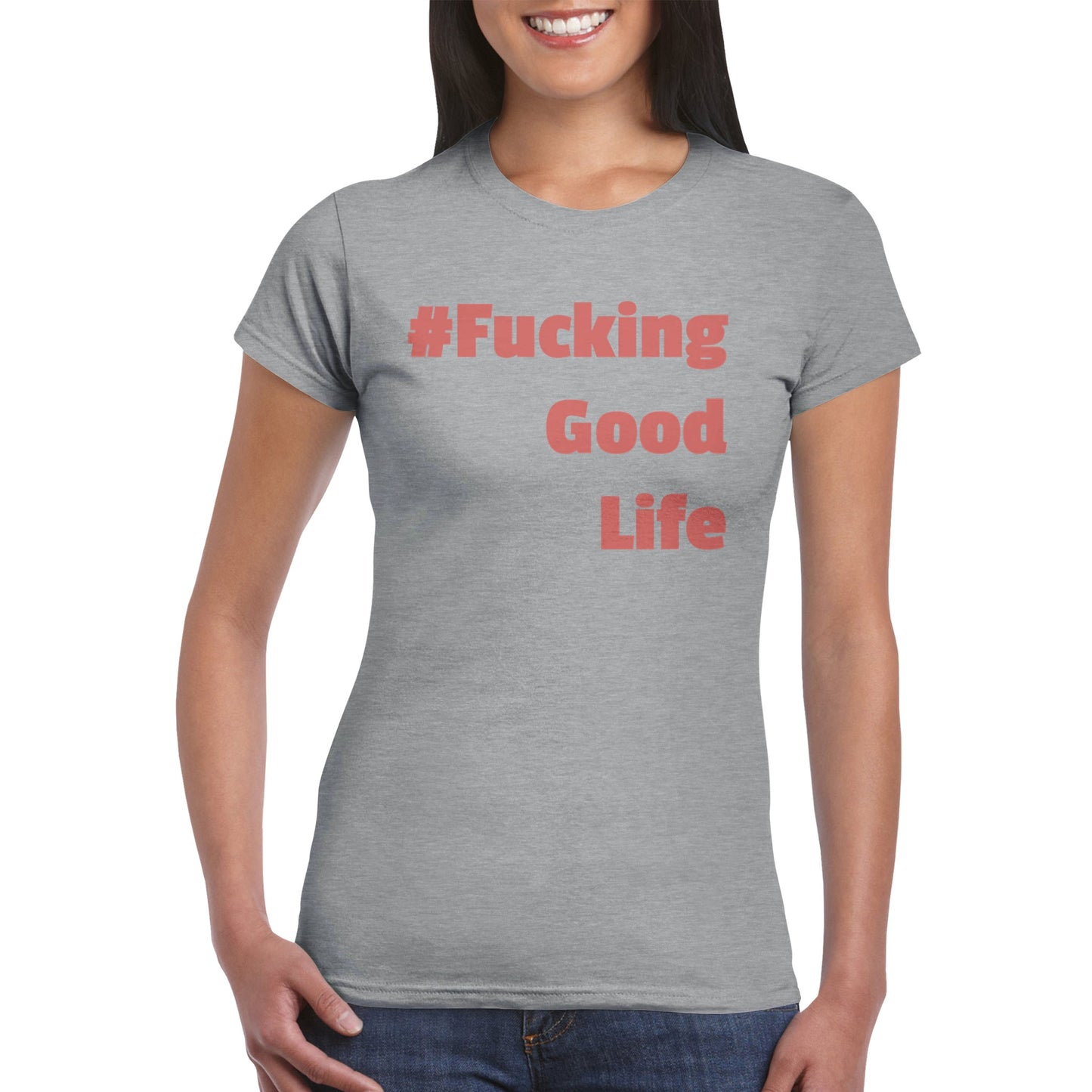 Klassisches Damen Rundhals T-Shirt Good life 