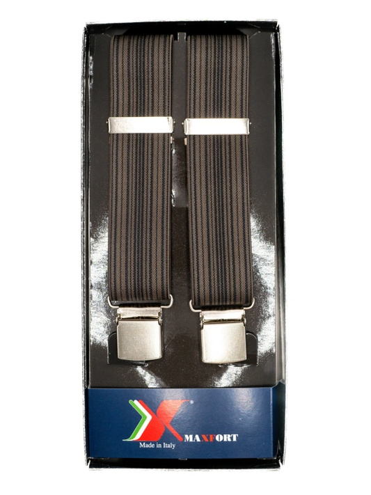 BRACES - SUSPENDERS Maxfort oversize Fede type X 130 cm width 3.5 cm Fantasia moro