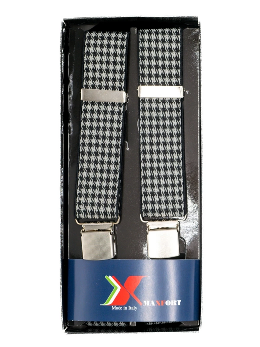 BRACES - SUSPENDERS Maxfort oversize Fede type X 130 cm width 3.5 cm Fantasia Blue