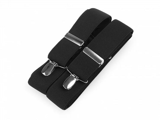 STRAPS FOR PANTS - black type X 125 cm width 3.5 cm