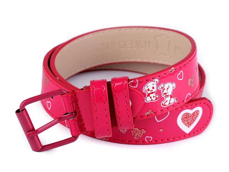 Children's belt for trousers made of artificial leather 75 cm 85 cm Multiple colors