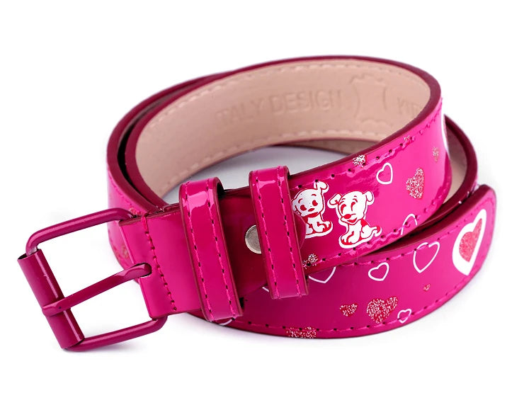 Children's belt for trousers made of artificial leather 75 cm 85 cm Multiple colors