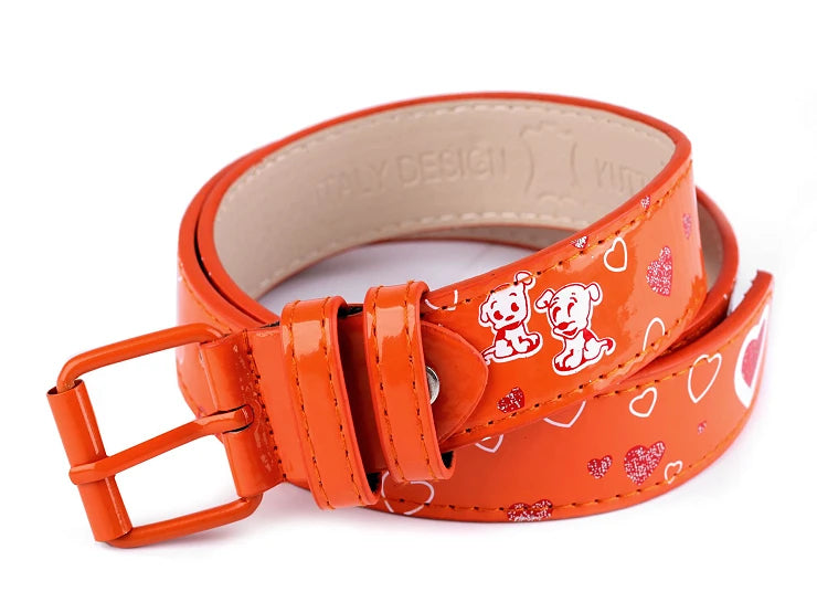 Children's belt for trousers made of artificial leather 75 cm 85 cm Multiple colors