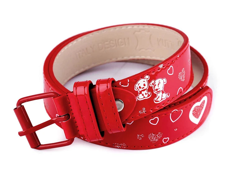 Children's belt for trousers made of artificial leather 75 cm 85 cm Multiple colors