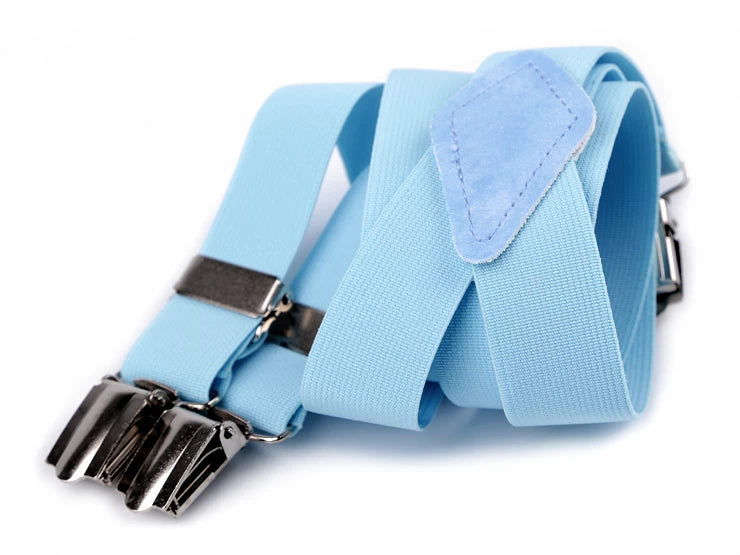 CHILDREN'S BRACES FOR TROUSERS light Blue type Y length 80 cm width 2.5 cm