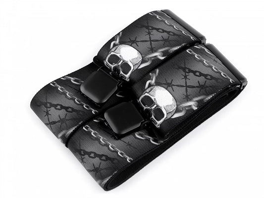 TROUSERS STRAPS Motorcycle skulls 1 type Y length 120 cm width 5 cm