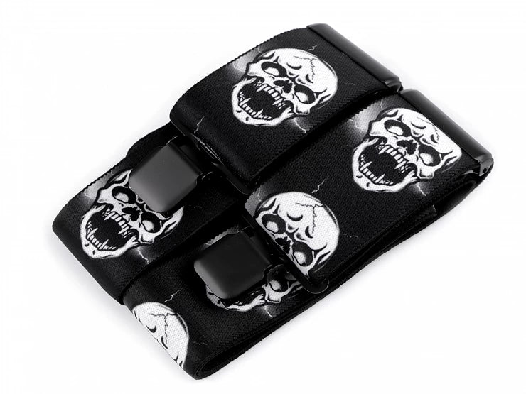 TROUSERS STRAPS Motorcycle skulls 2 type Y length 120 cm width 5 cm