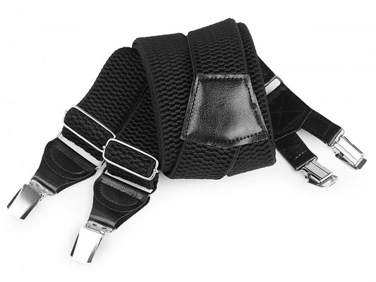 STRAPS FOR PANTS M11/2 black with gray stripe type Y length 120 cm width 4 cm