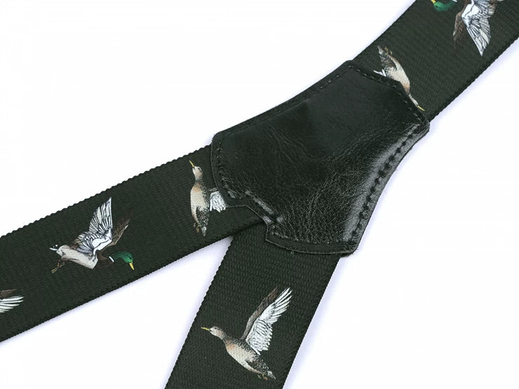 STRAPS FOR PANTS Hunting motif wild duck type Y length 120 cm width 4 cm