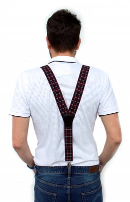 STRAPS FOR PANTS SCOTCH gray white red type Y length 120 cm width 3.5 cm