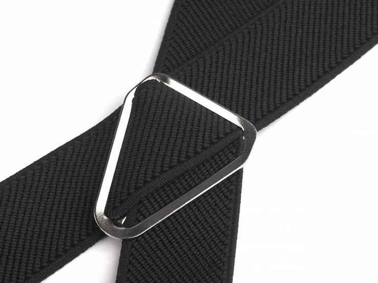 STRAPS FOR PANTS - black type X 125 cm width 3.5 cm