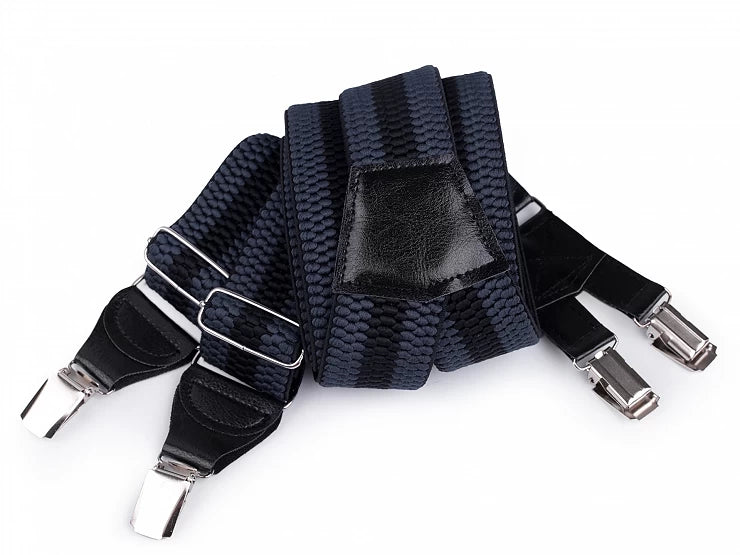 STRAPS FOR PANTS M11/2 blue with black stripe type Y length 120 cm width 4 cm