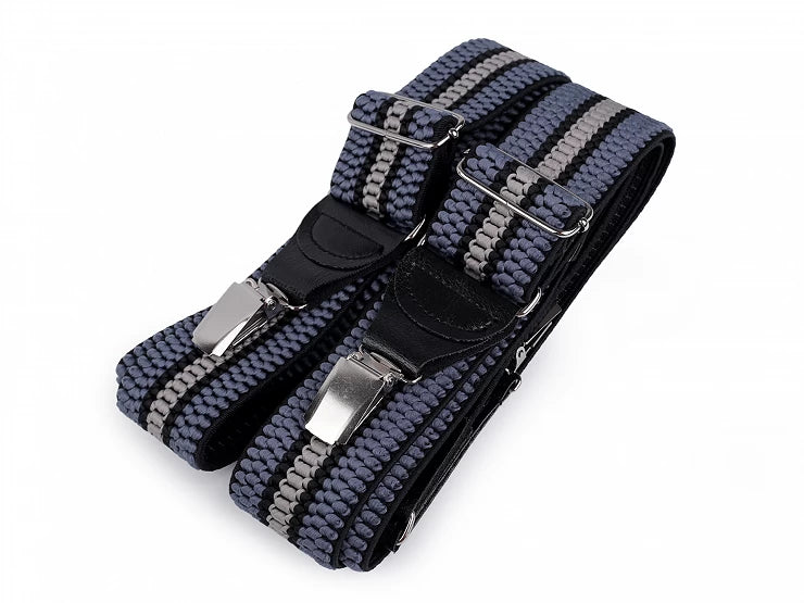 STRAPS FOR PANTS M11/2 blue with gray line type Y length 120 cm width 4 cm