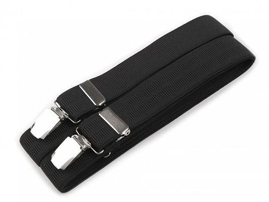 STRAPS FOR TROUSERS - black type X 125 cm width 2.5 cm